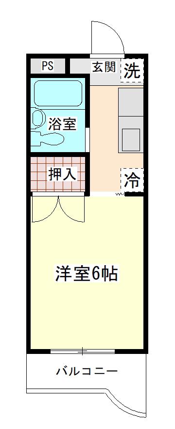サンバレー1(1K/3階)の間取り写真