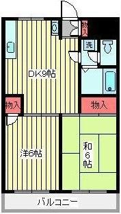 グレーシーハウスII(2DK/1階)の間取り写真