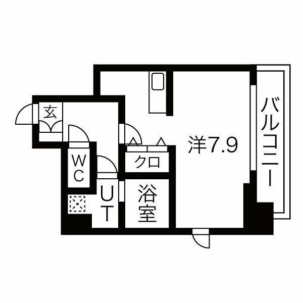 エイペックス四天王寺I(ワンルーム/9階)の間取り写真