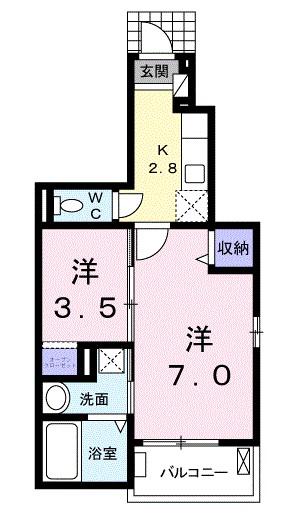 ベル ユニヴェール(2K/1階)の間取り写真