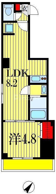 イルチェントロ本千葉駅前(1LDK/2階)の間取り写真