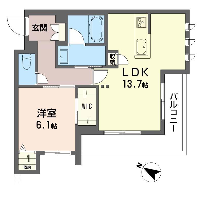ピアチェーレ(1LDK/1階)の間取り写真