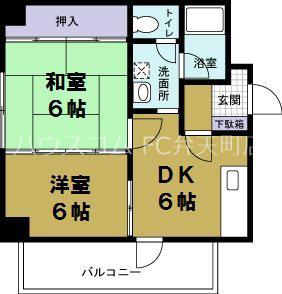 グランドパレス正晃(2DK/5階)の間取り写真