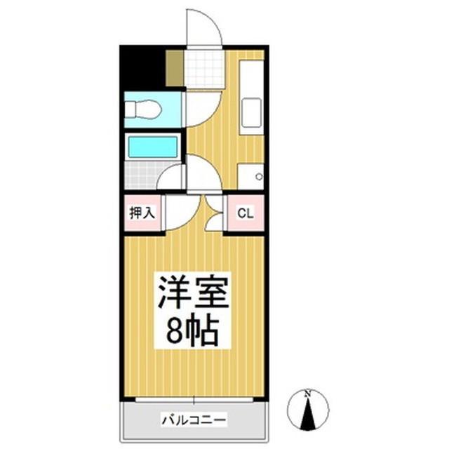 BLUE SKY(1K/4階)の間取り写真