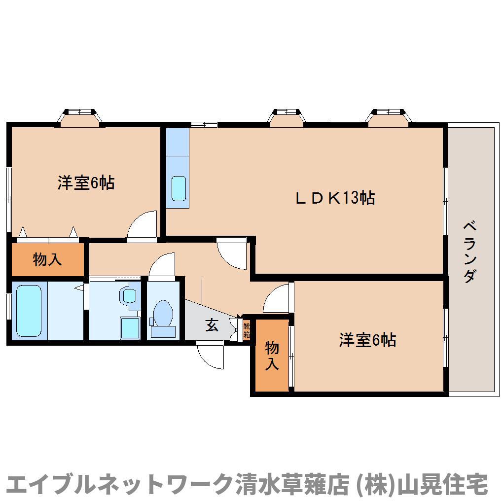 M&M長崎(2LDK/2階)の間取り写真