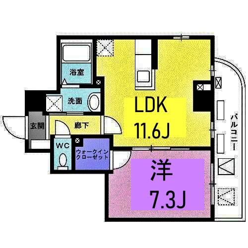 菊水レジデンス綱島II(1LDK/5階)の間取り写真
