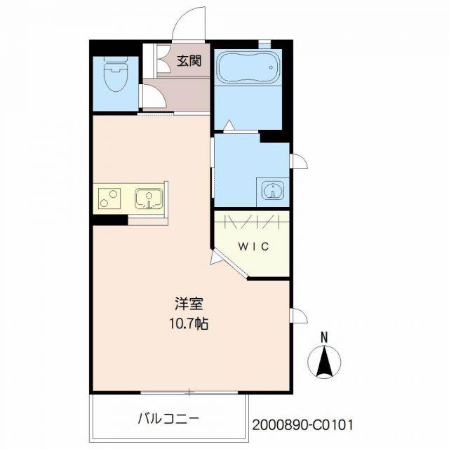 シャーメゾンベシーノ佐大C(ワンルーム/1階)の間取り写真