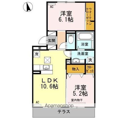 Sビレッジ (2LDK/1階)の間取り写真