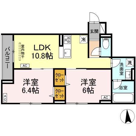 セレスティア鹿浜(2LDK/3階)の間取り写真