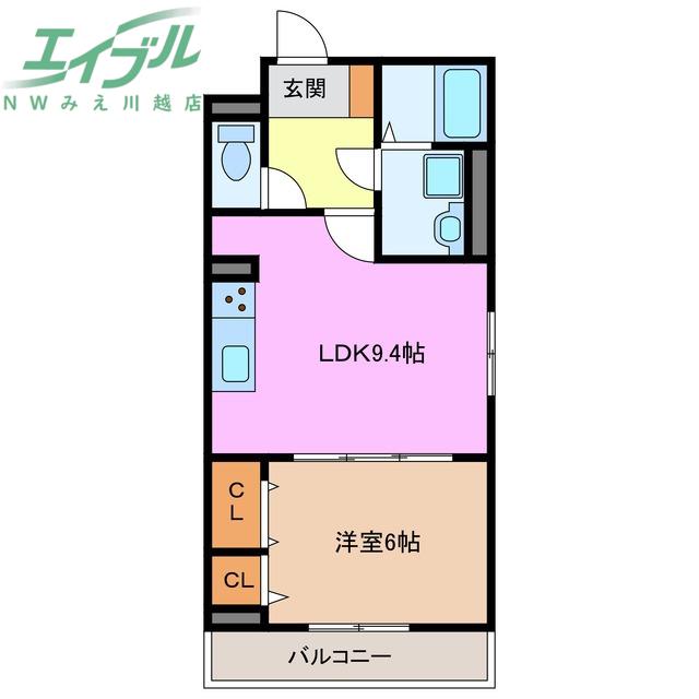 AMAGASUKA TERRACE(1LDK/3階)の間取り写真