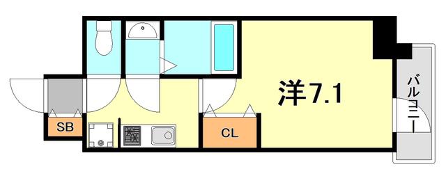 フレシール昭和通(1K/7階)の間取り写真