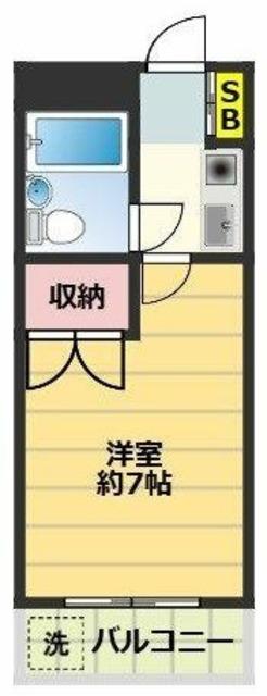 サニーライフ四谷(1K/2階)の間取り写真