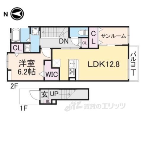 アメニティ3号館(1LDK/2階)の間取り写真
