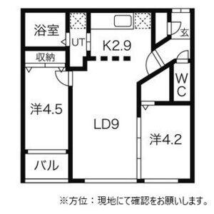 フォレストヒルズB(2LDK/3階)の間取り写真