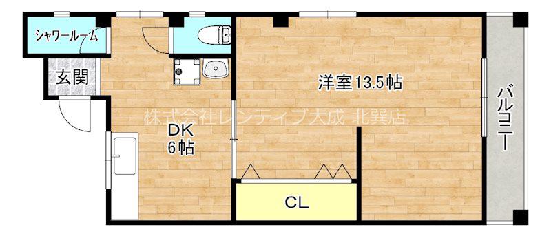 アレーズコート(1DK/3階)の間取り写真