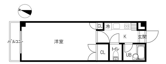 パレスU&U102(1K/2階)の間取り写真