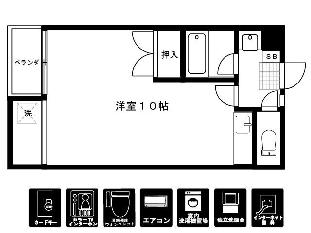 グリンヴィラ上関B1(ワンルーム/3階)の間取り写真