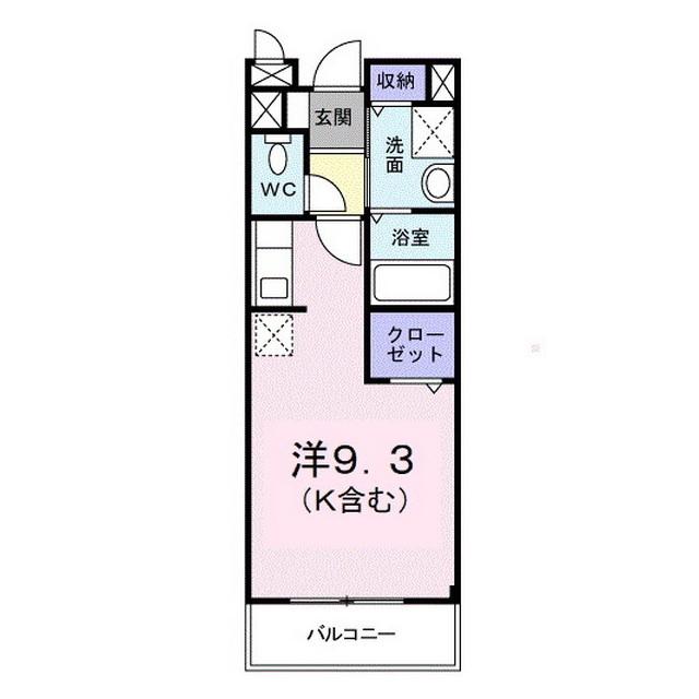 トゥールモンド(ワンルーム/1階)の間取り写真