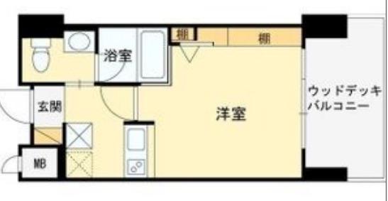 W.O.B.ROKKOHMICHI(1K/3階)の間取り写真