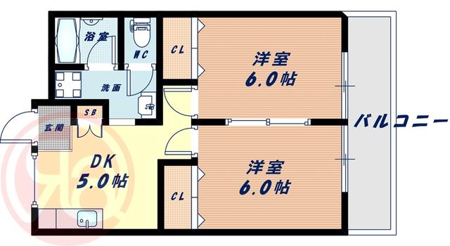 シティーライフ有萬(2DK/3階)の間取り写真