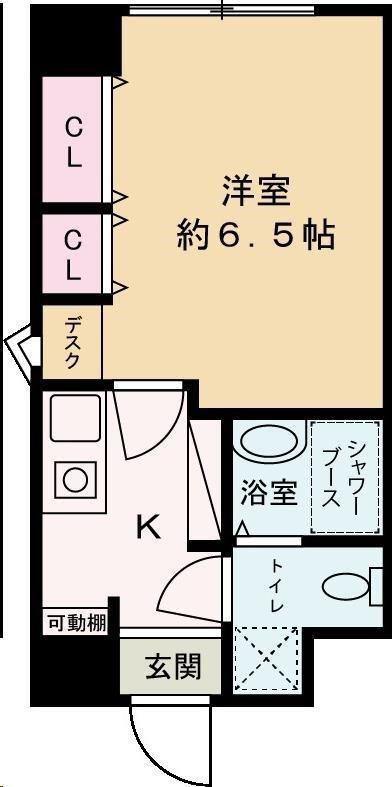 ベルトピア飾磨(ワンルーム/5階)の間取り写真