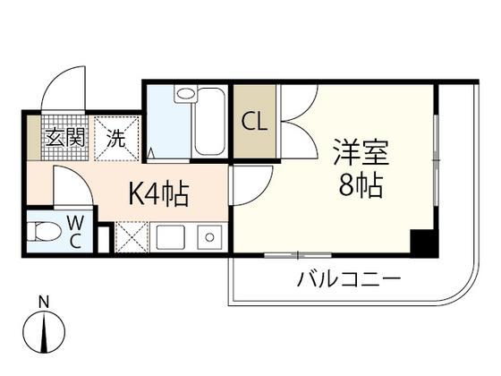 アストラルヤマナカ(1K/9階)の間取り写真