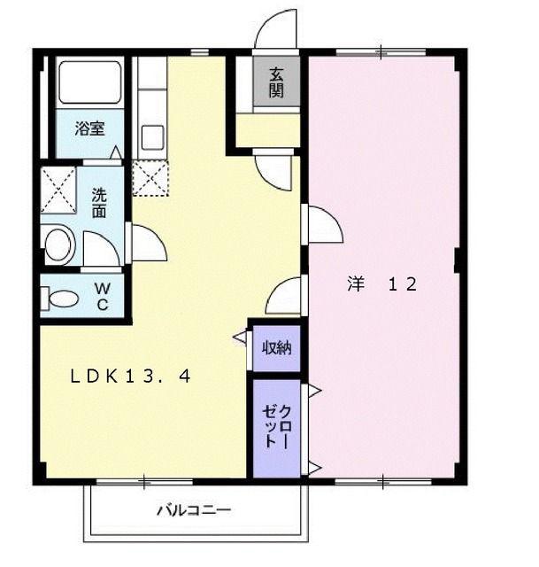 ニューシティモリタカA(1LDK/2階)の間取り写真