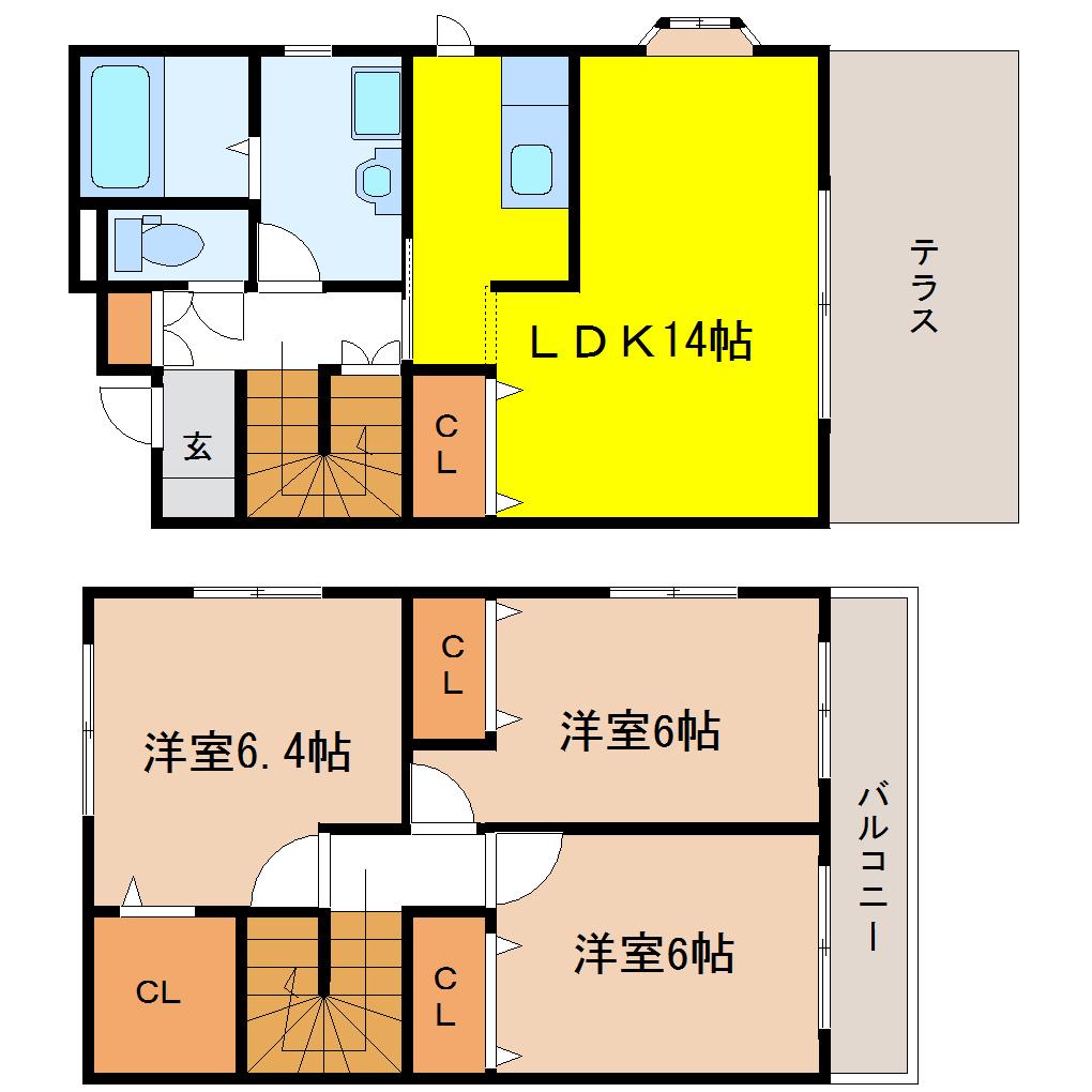 パークサイドテラス(3LDK/1階)の間取り写真