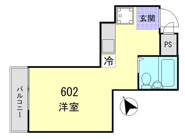 セブンスターマンション三軒茶屋(ワンルーム/6階)の間取り写真