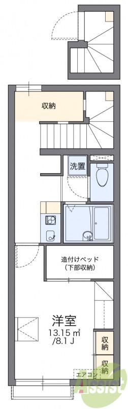 レオパレス五月丘(1K/2階)の間取り写真