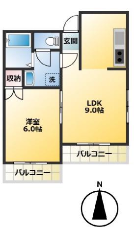 PREZIO(1LDK/1階)の間取り写真