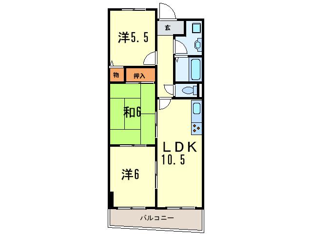 コンフォール(3LDK/3階)の間取り写真