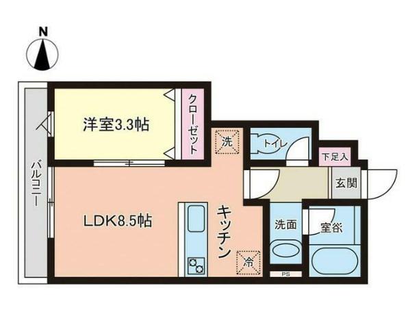 PREMORY名取駅前 A(1LDK/1階)の間取り写真