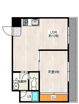 レクシア木川東(1LDK/6階)の間取り写真