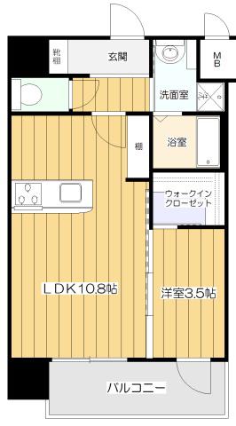 ALIVIS三国本町(1LDK/2階)の間取り写真