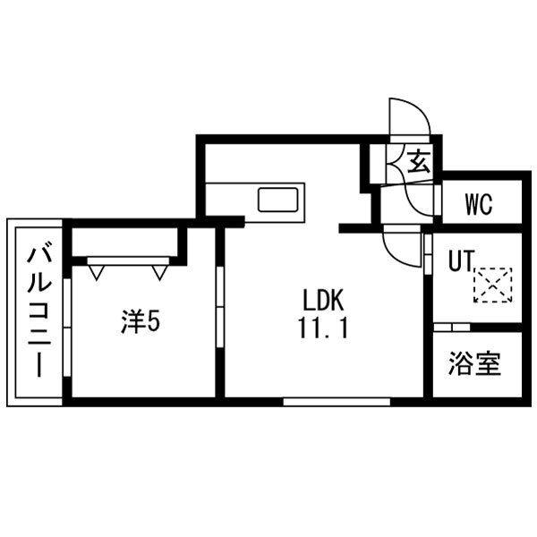 HANA 24(1LDK/3階)の間取り写真