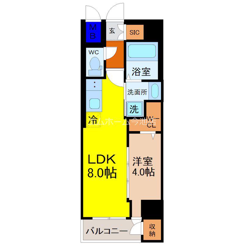 エステムコート名古屋葵(1LDK/6階)の間取り写真