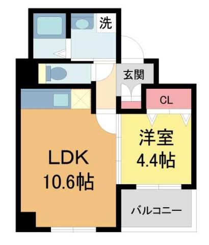 BKAWANISHI(1LDK/5階)の間取り写真