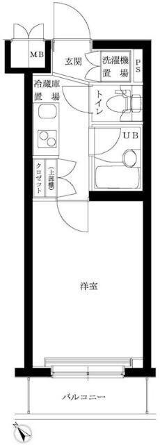 ルーブル西馬込壱番館(1K/5階)の間取り写真