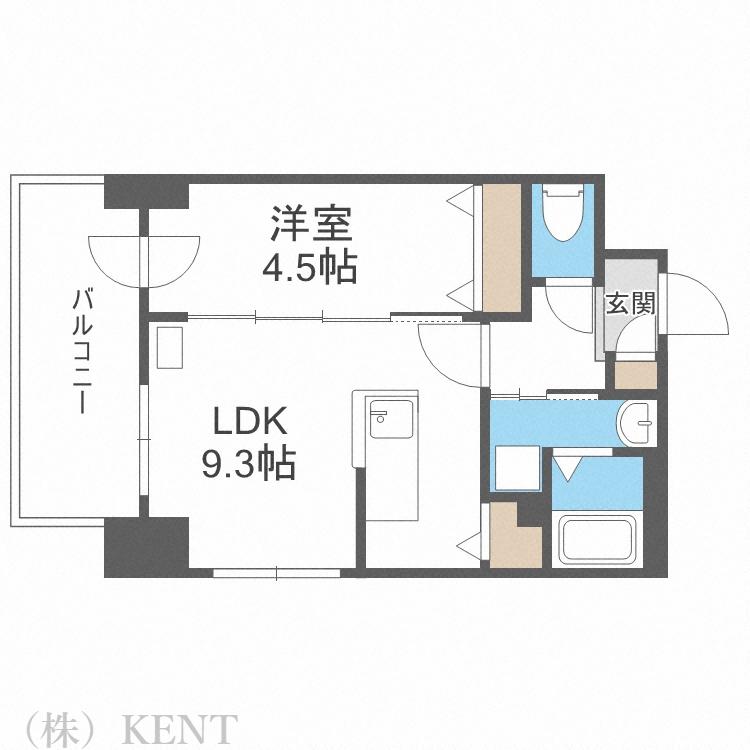プライマル札幌桑園旧サムティ桑園レジデンス(1LDK/3階)の間取り写真