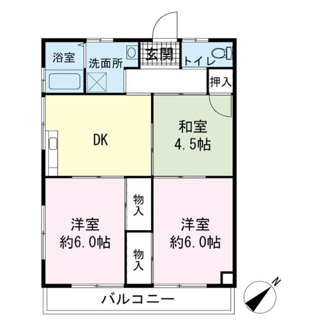 新井アパート(3DK/1階)の間取り写真