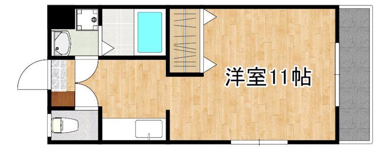 メゾンこうばやし(ワンルーム/2階)の間取り写真