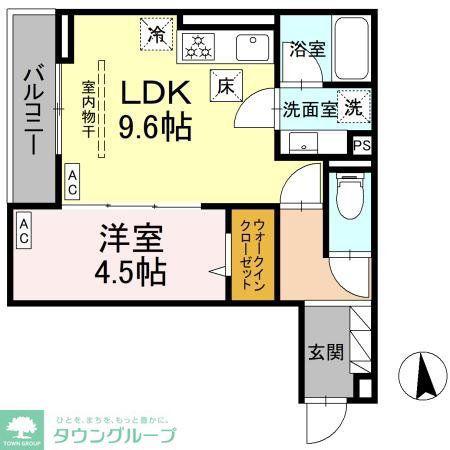 D PAINA 犬蔵(1LDK/3階)の間取り写真