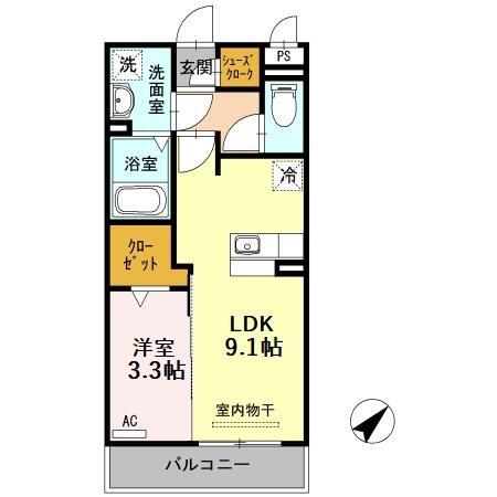 プリマテラッセ(1LDK/2階)の間取り写真