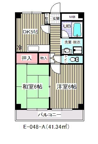 第2レクコーポ舞浜(2DK/3階)の間取り写真