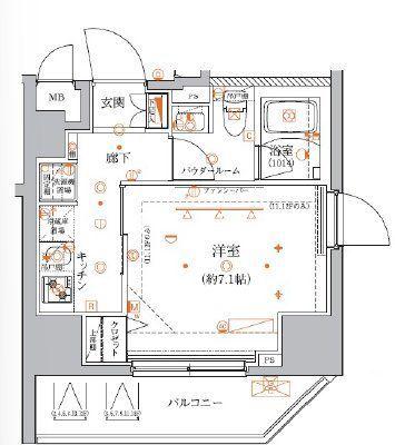 クレイシア入谷竜泉(1K/9階)の間取り写真