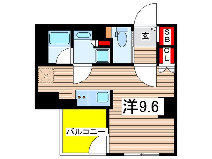 ウィルテラス森下三丁目(ワンルーム/2階)の間取り写真
