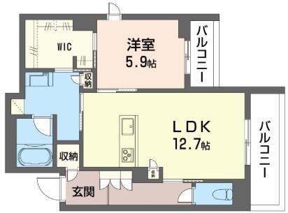 アーベイン武蔵浦和(1LDK/2階)の間取り写真