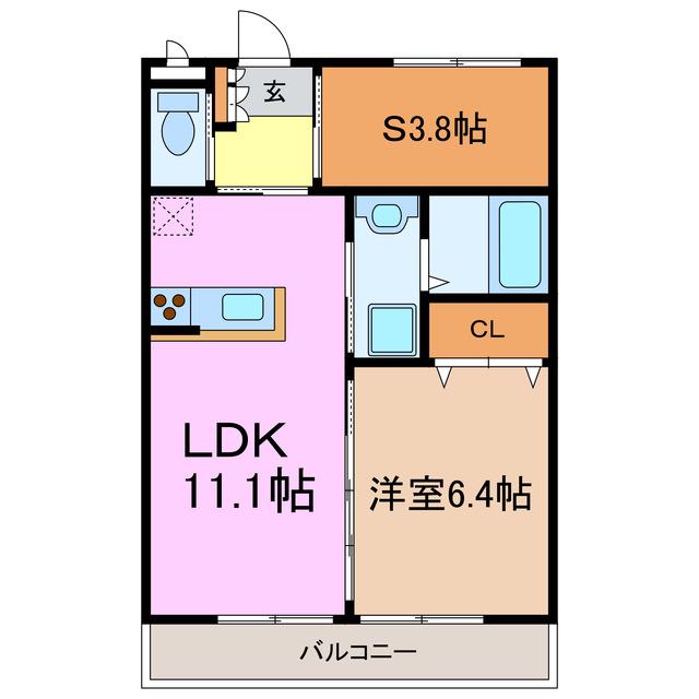 KI・ZU・NA(1SLDK/1階)の間取り写真