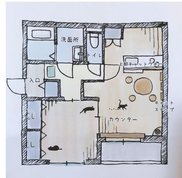 GATOS CASAS(1LDK/1階)の間取り写真